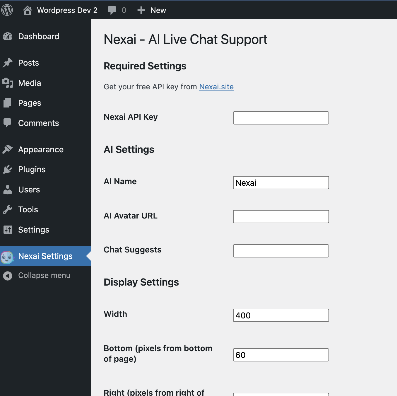 Wordpress Admin AI Chat Plugin